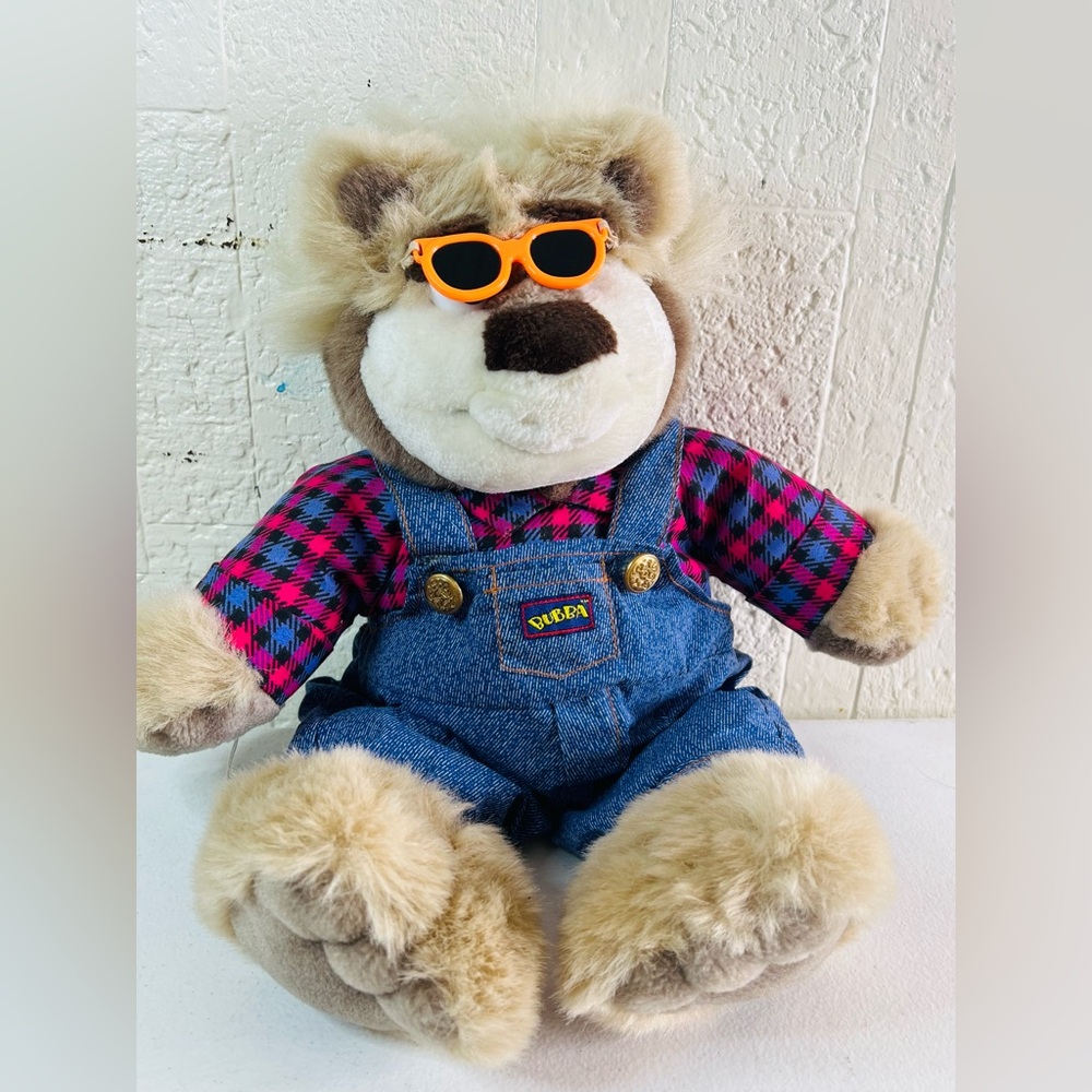 Bubba Plush Bear with Sunglasses and Denim Overalls